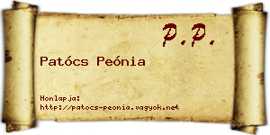Patócs Peónia névjegykártya
